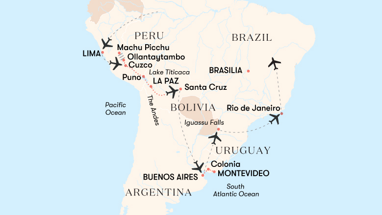 Grand Tour Of South America Map 2025