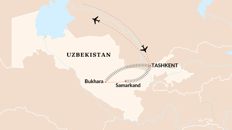 Highlights of Uzbekistan Map 2025