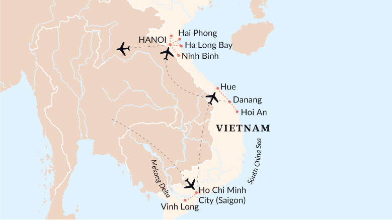 Classical Tour Of Vietnam Map 2025