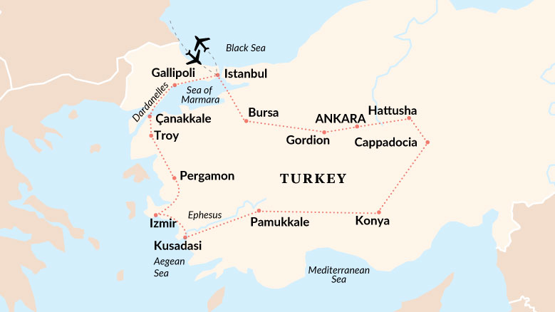 Grand Tour of Turkey Map 2025