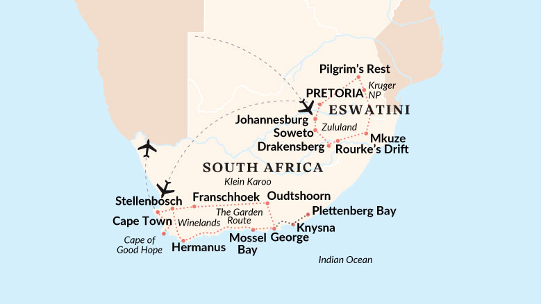 Grand Tour of South Africa Map 2025