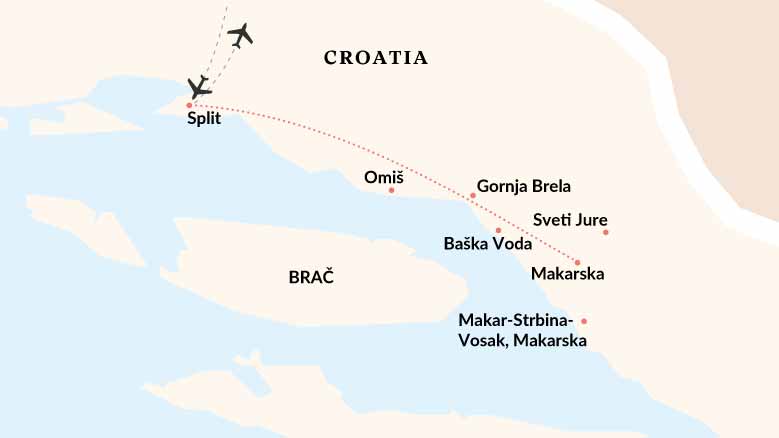 Walking The Dalmatian Coast Map 2025