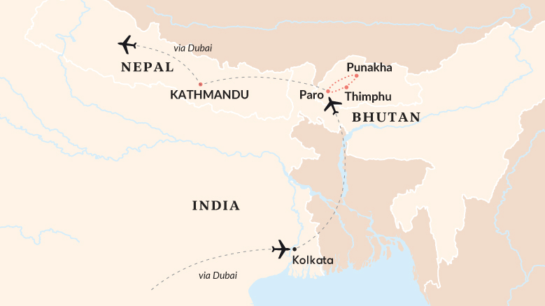 Bhutan And The Himalayas Map 2025