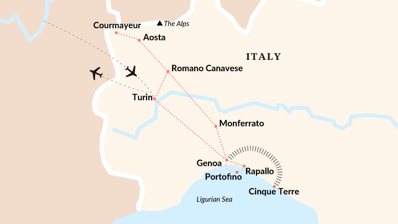 Peaks, Ports and Palazzi map 2025