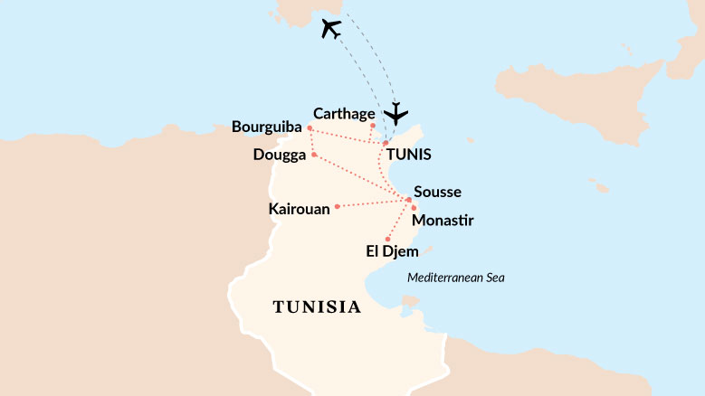 Carthage To Kairouan Map 2025