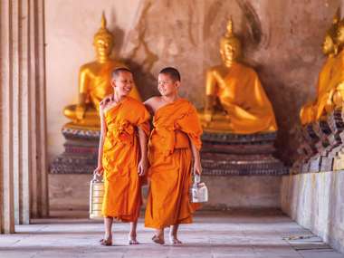 Novice Monks, Ayutthaya Province, Thailand