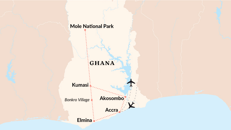 Ghana Discovery Tour Map