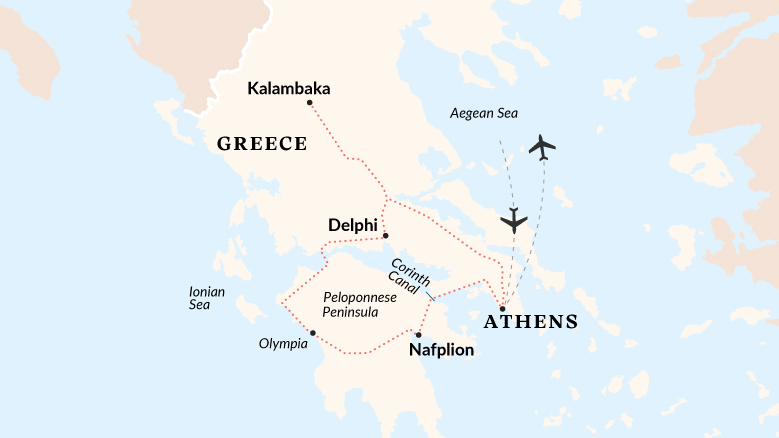 Classical Tour Of Greece Map