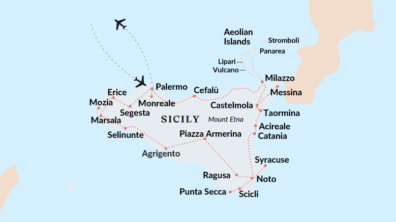 Treasures & Secrets Of Sicily Map 2025