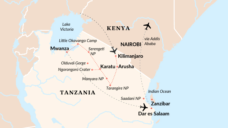 Serengeti & The Great Migration Map 2025