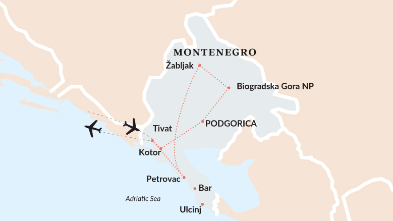 Mountains & Marvels Of Montenegro Map 2025