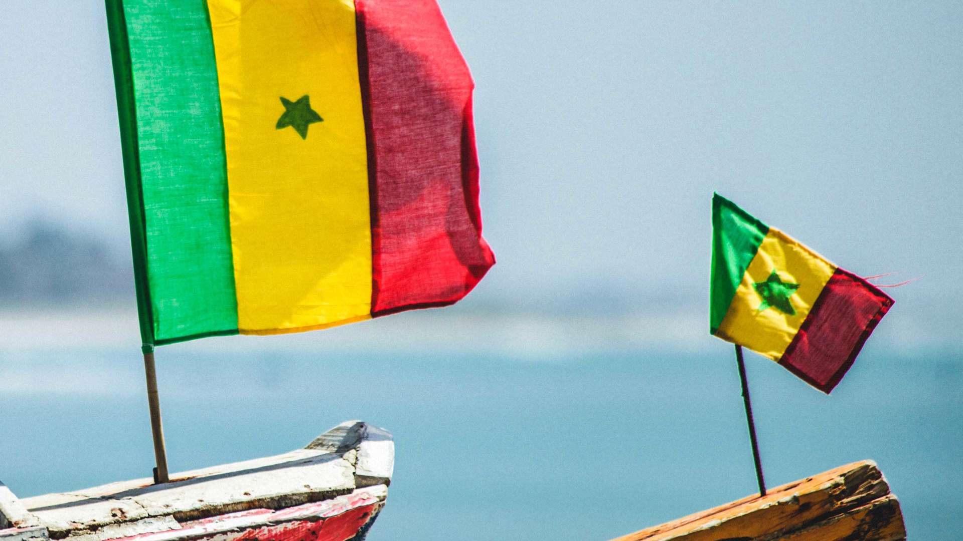 Senegalese Flags On Fishing Boats, West Africa