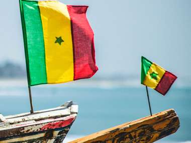 Senegalese Flags On Fishing Boats, West Africa