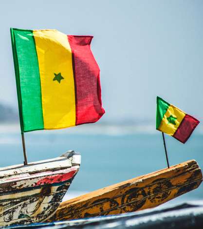 Senegalese Flags On Fishing Boats, West Africa