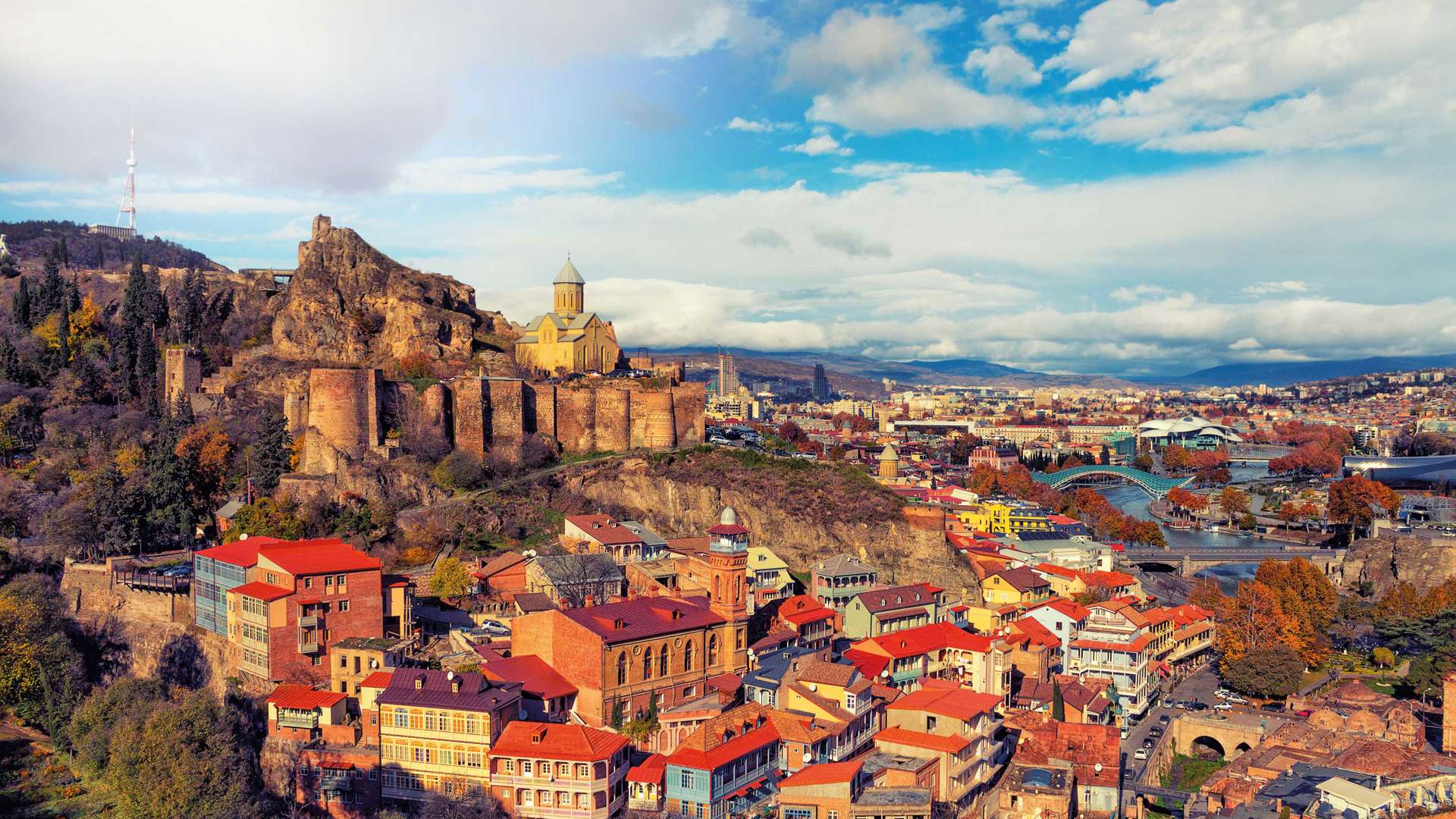 Panoramic View Of Tbilisi At Sunset, Georgia