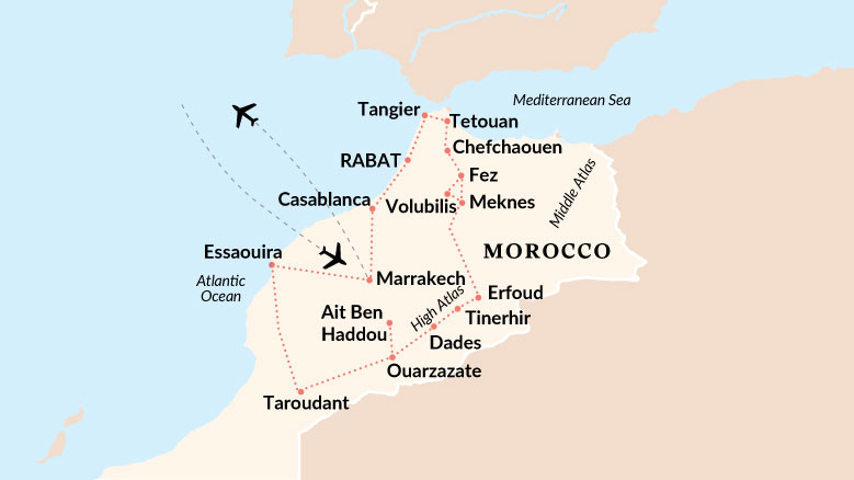 Grand Tour Of Morocco Map 2025