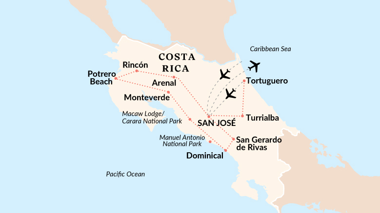 Grand Tour Of Costa Rica Map 2025