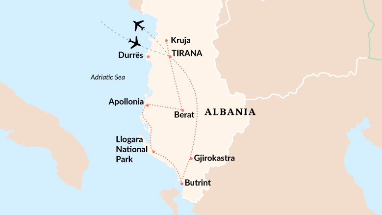 Classical Tour Of Albania Map 2025